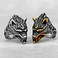 Anillo Color Plata Lobo Vikingo Acero Inoxidable Para Hombre - Miniatura 5