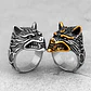 Anillo Color Plata Lobo Vikingo Acero Inoxidable Para Hombre - Miniatura 6