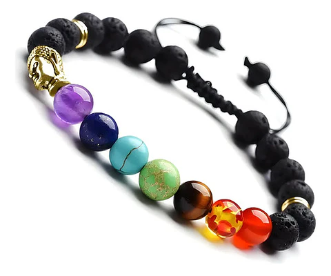 Pulsera Piedras 7 Chakra Árbol De La Vida Para Mujer Hombre