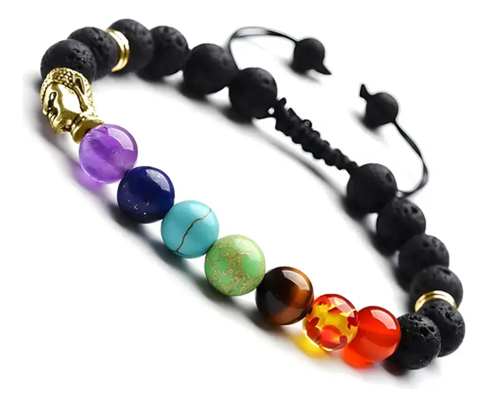 Pulsera Piedras 7 Chakra Árbol De La Vida Para Mujer Hombre 2