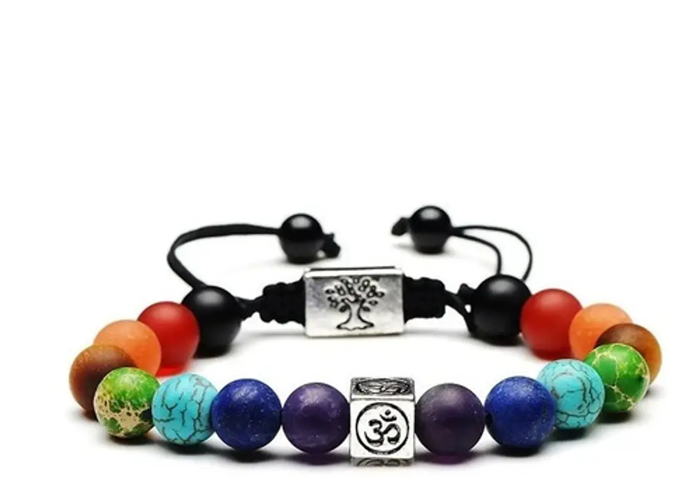 Pulsera Piedras 7 Chakra Árbol De La Vida Para Mujer Hombre 9