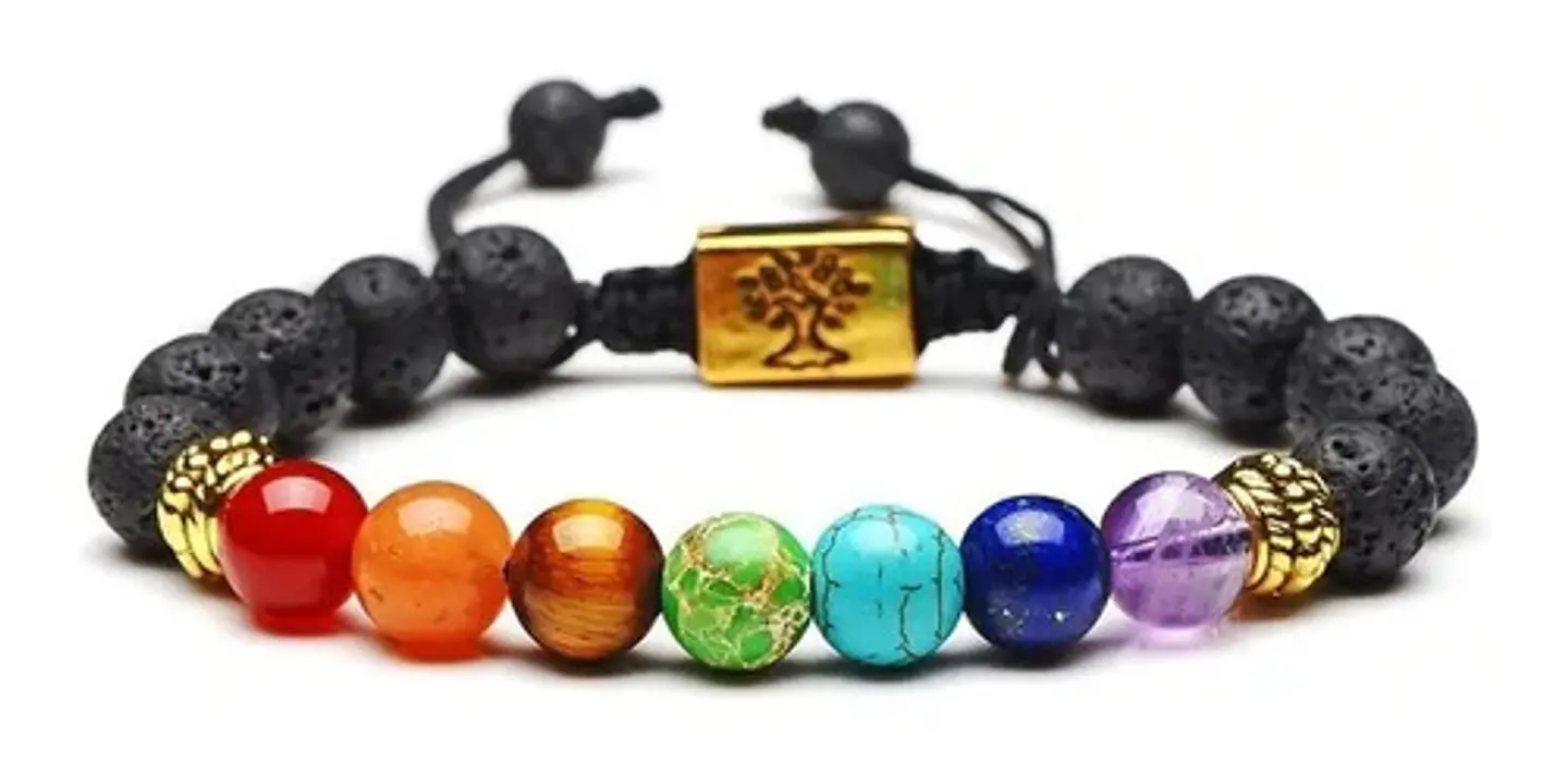 Pulsera Piedras 7 Chakra Árbol De La Vida Para Mujer Hombre 14