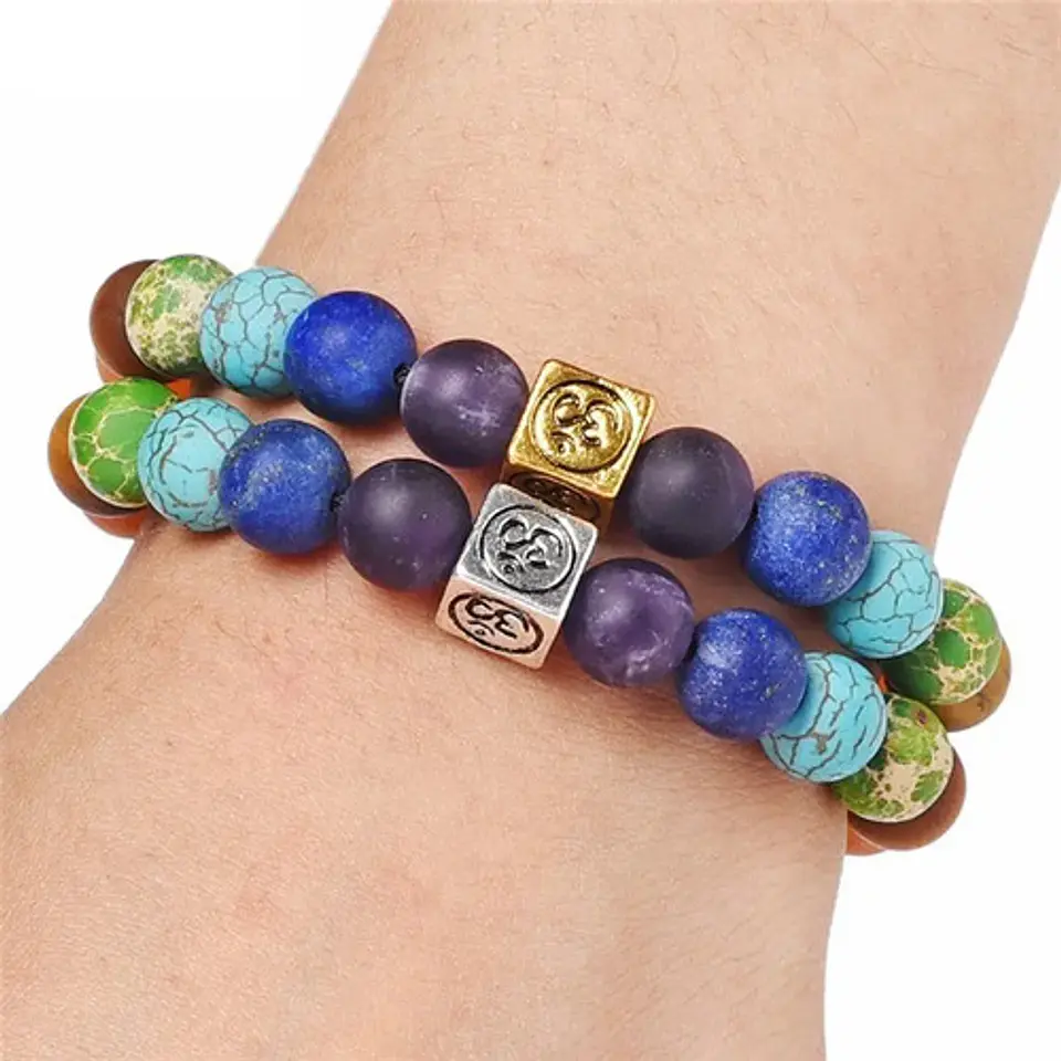 Pulsera Piedras 7 Chakra Árbol De La Vida Para Mujer Hombre 15