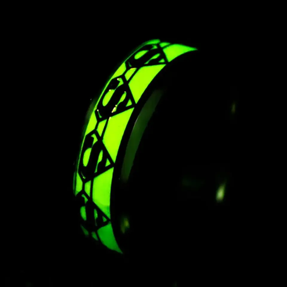 Anillo Superman Brilla En La Oscuridad Fluorescente Hombre   3