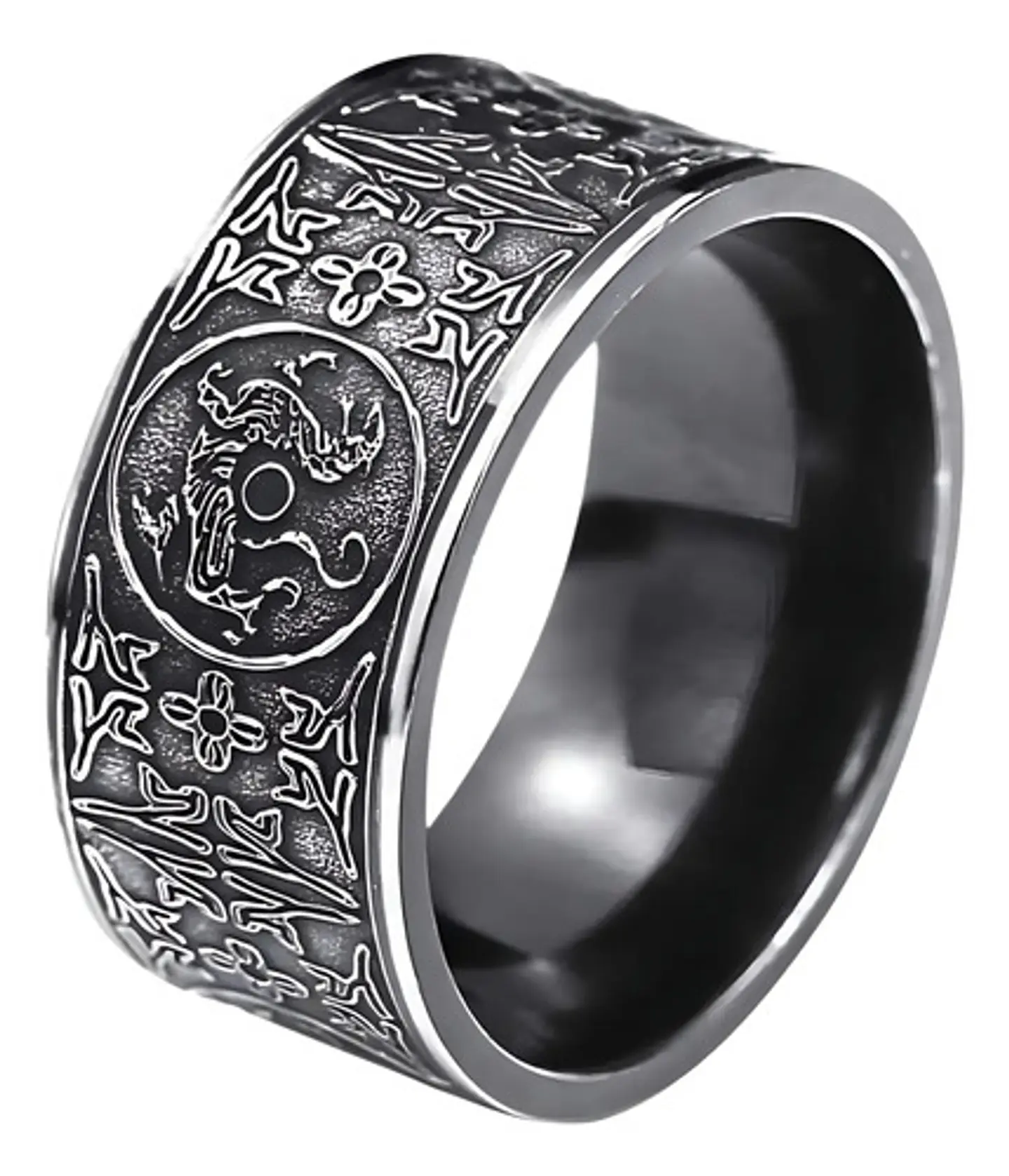 Anillo Cultura Chino Cuatro Animales Acero Inoxidable Hombre 1