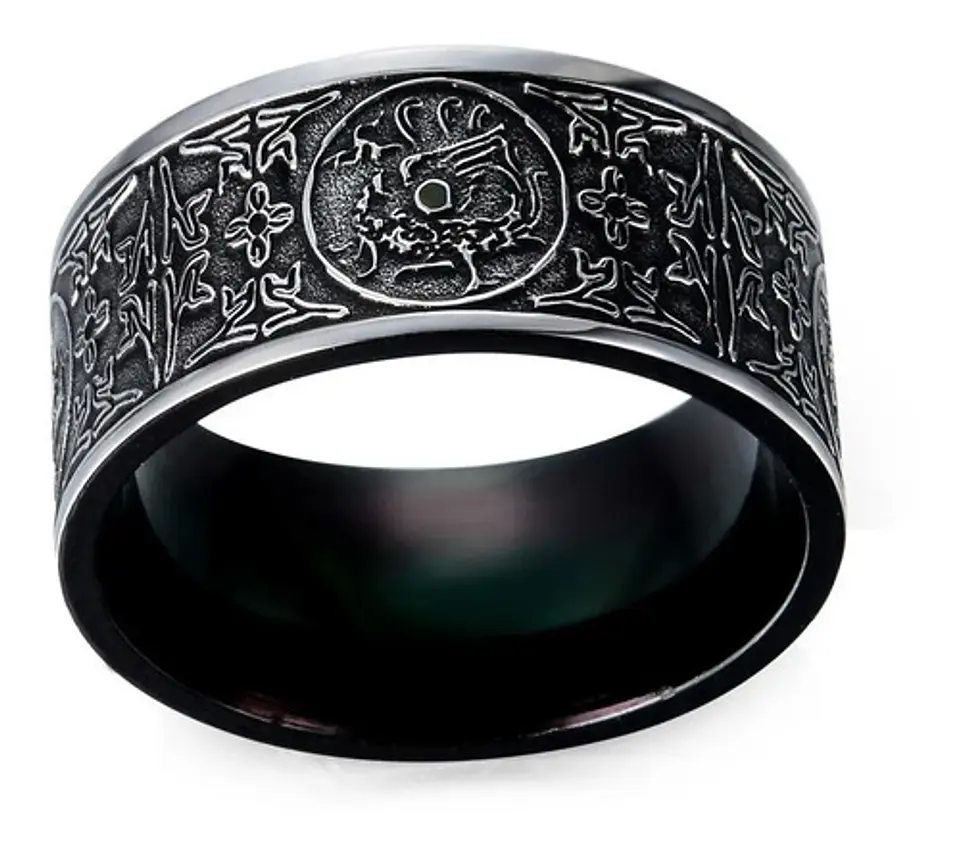 Anillo Cultura Chino Cuatro Animales Acero Inoxidable Hombre 4