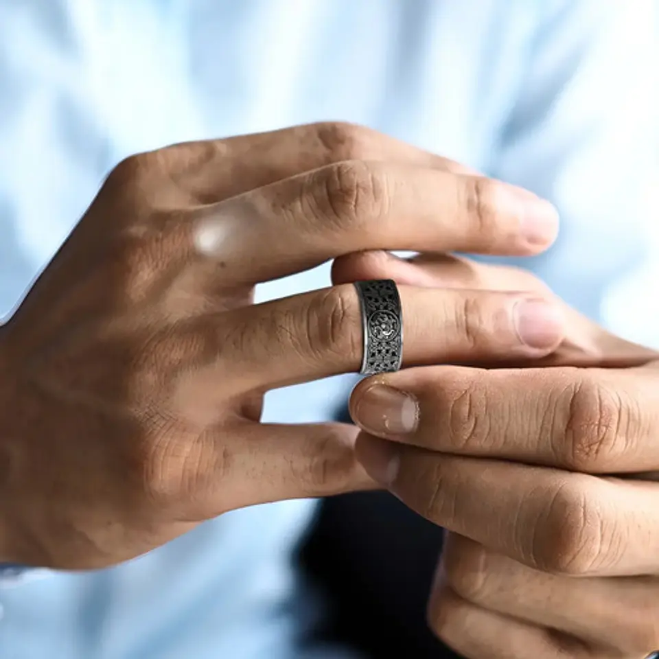 Anillo Cultura Chino Cuatro Animales Acero Inoxidable Hombre 9