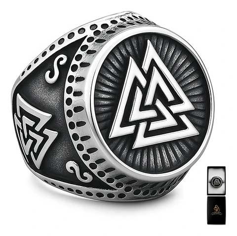 Anillo Celta Nórdico Vikingo Amuleto Acero Inoxidable Hombre