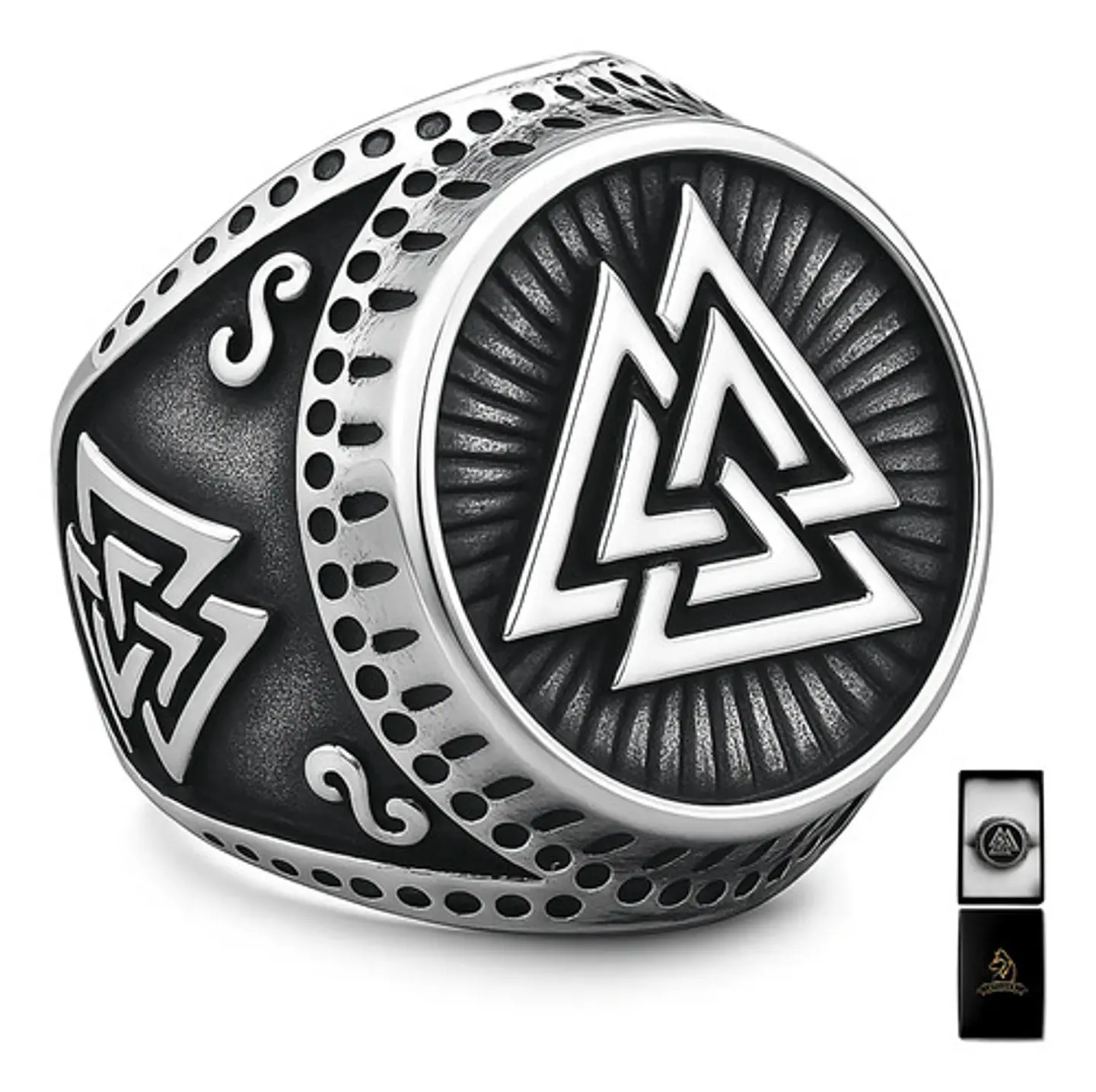 Anillo Celta Nórdico Vikingo Amuleto Acero Inoxidable Hombre 1