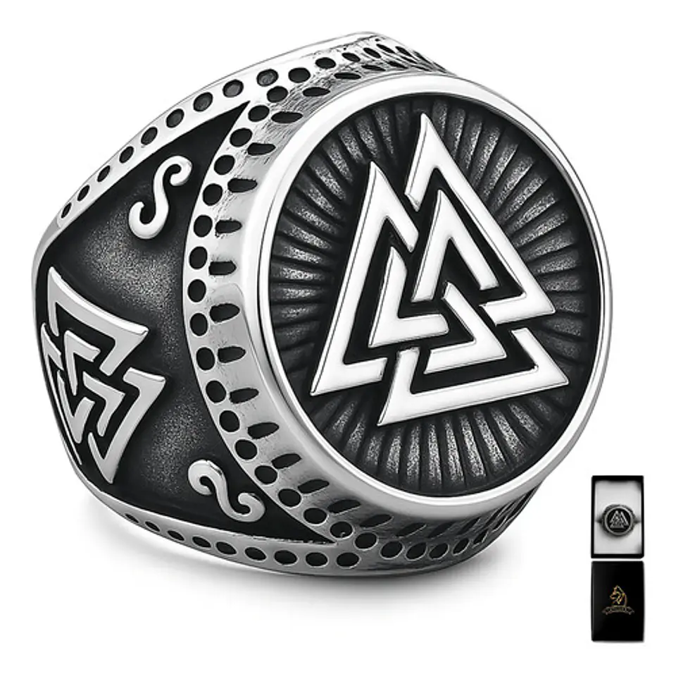 Anillo Celta Nórdico Vikingo Amuleto Acero Inoxidable Hombre 1