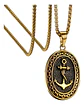 Collar Para Hombre Dije Ancla Militar Color Oro Hip Hop Punk - Miniatura 1