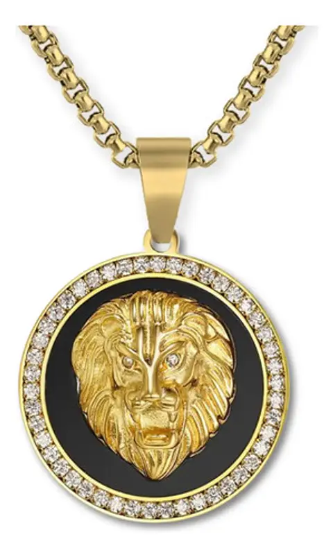 Collar Colgante Cabeza Leon Hip Hop Acero Inoxidable Hombre
