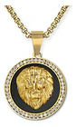 Collar Colgante Cabeza Leon Hip Hop Acero Inoxidable Hombre - Miniatura 1