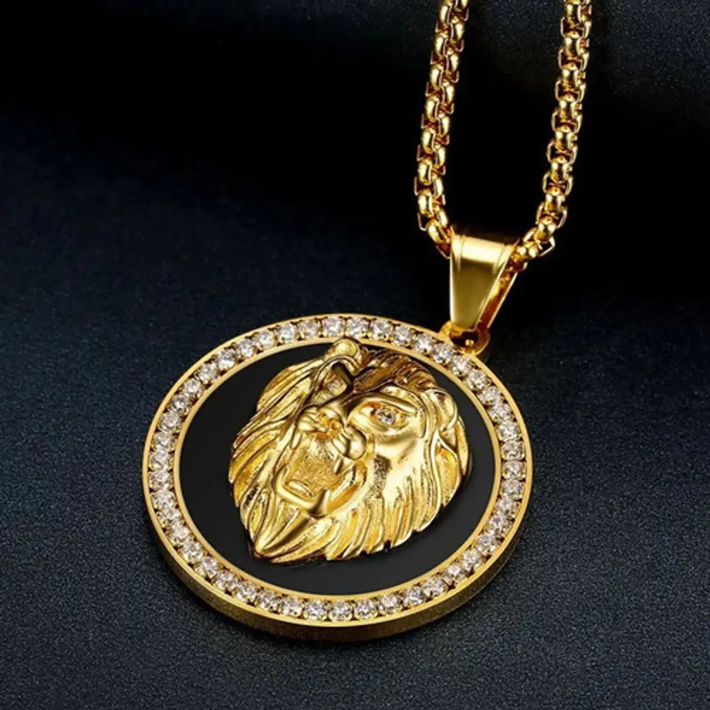 Collar Colgante Cabeza Leon Hip Hop Acero Inoxidable Hombre 8
