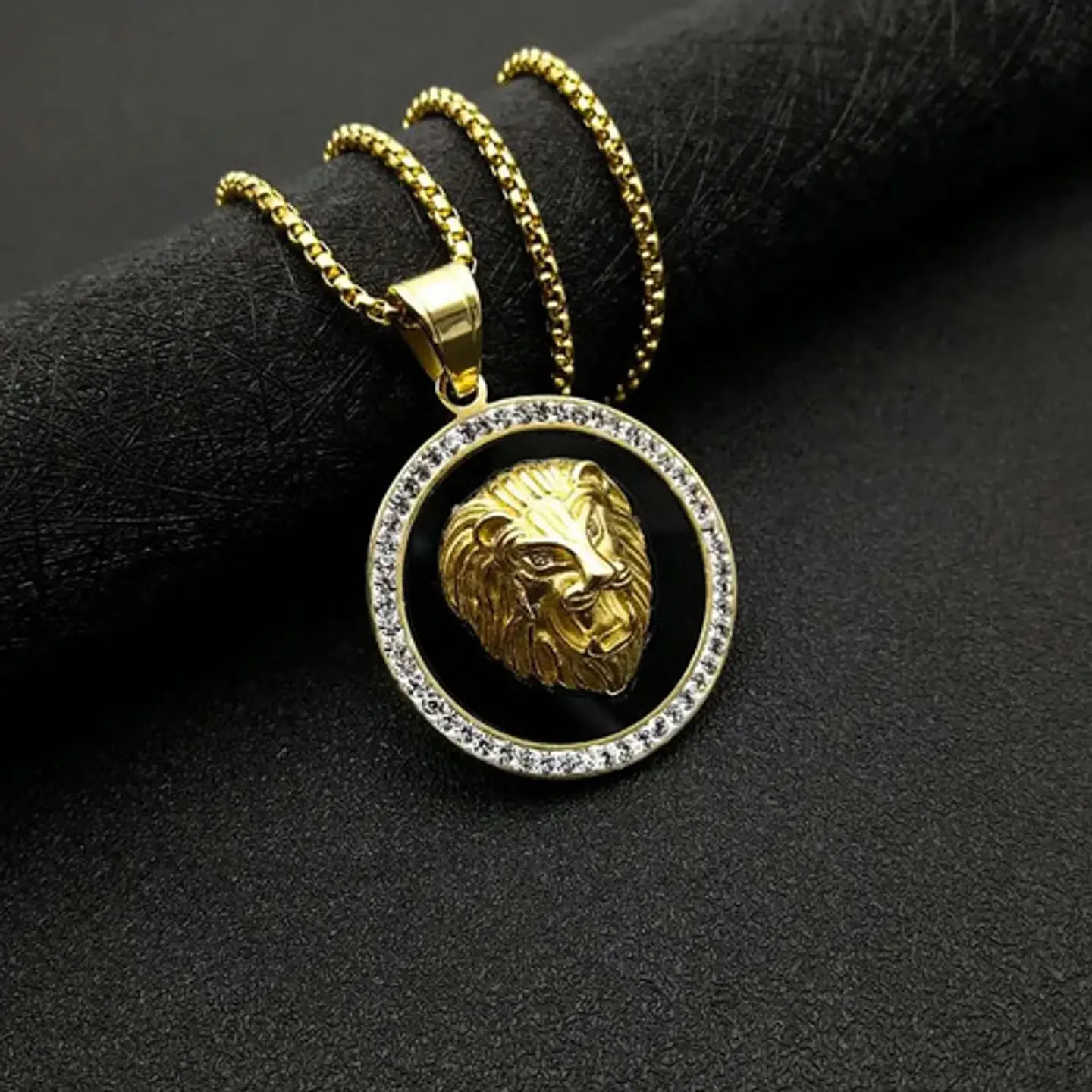 Collar Colgante Cabeza Leon Hip Hop Acero Inoxidable Hombre 9