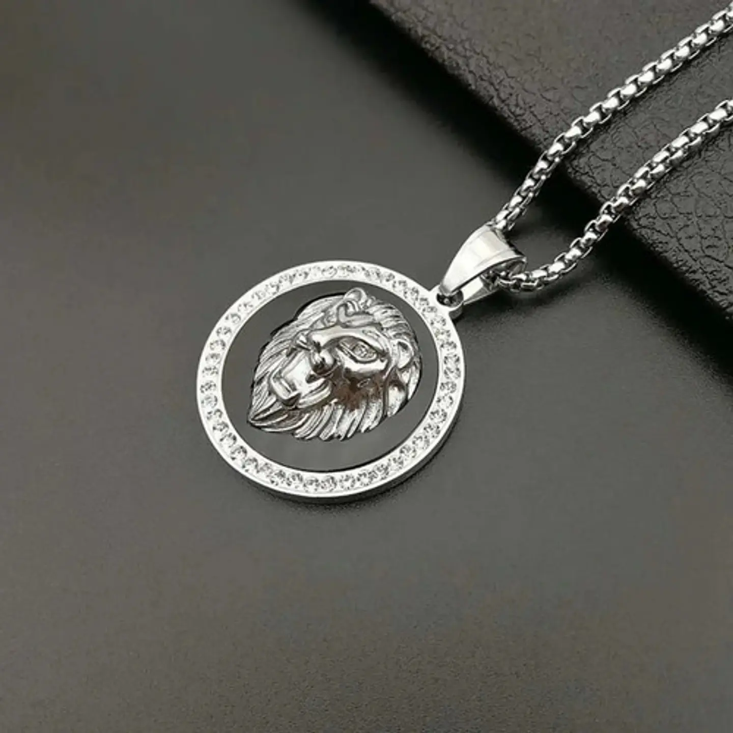 Collar Colgante Cabeza Leon Hip Hop Acero Inoxidable Hombre 12