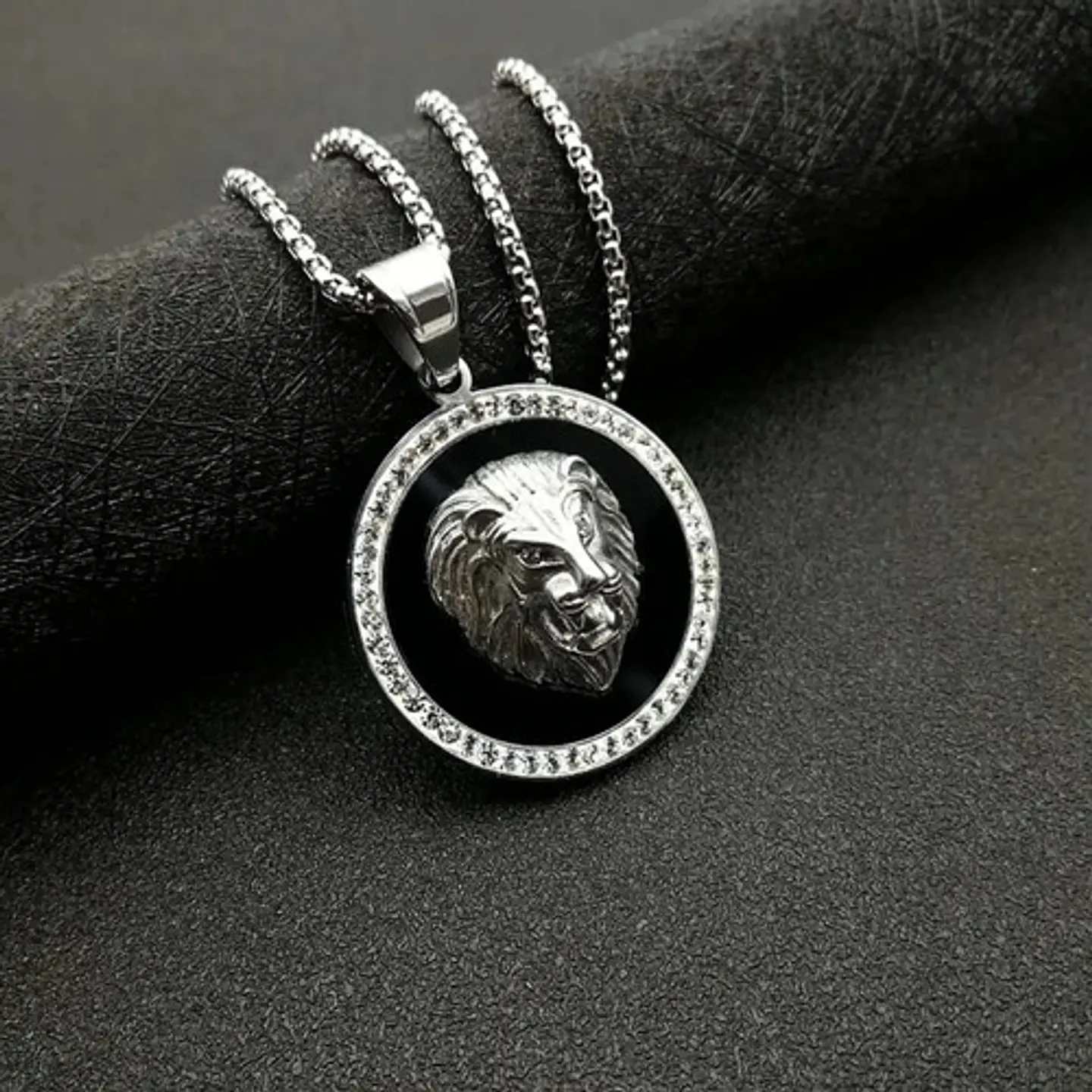 Collar Colgante Cabeza Leon Hip Hop Acero Inoxidable Hombre 13