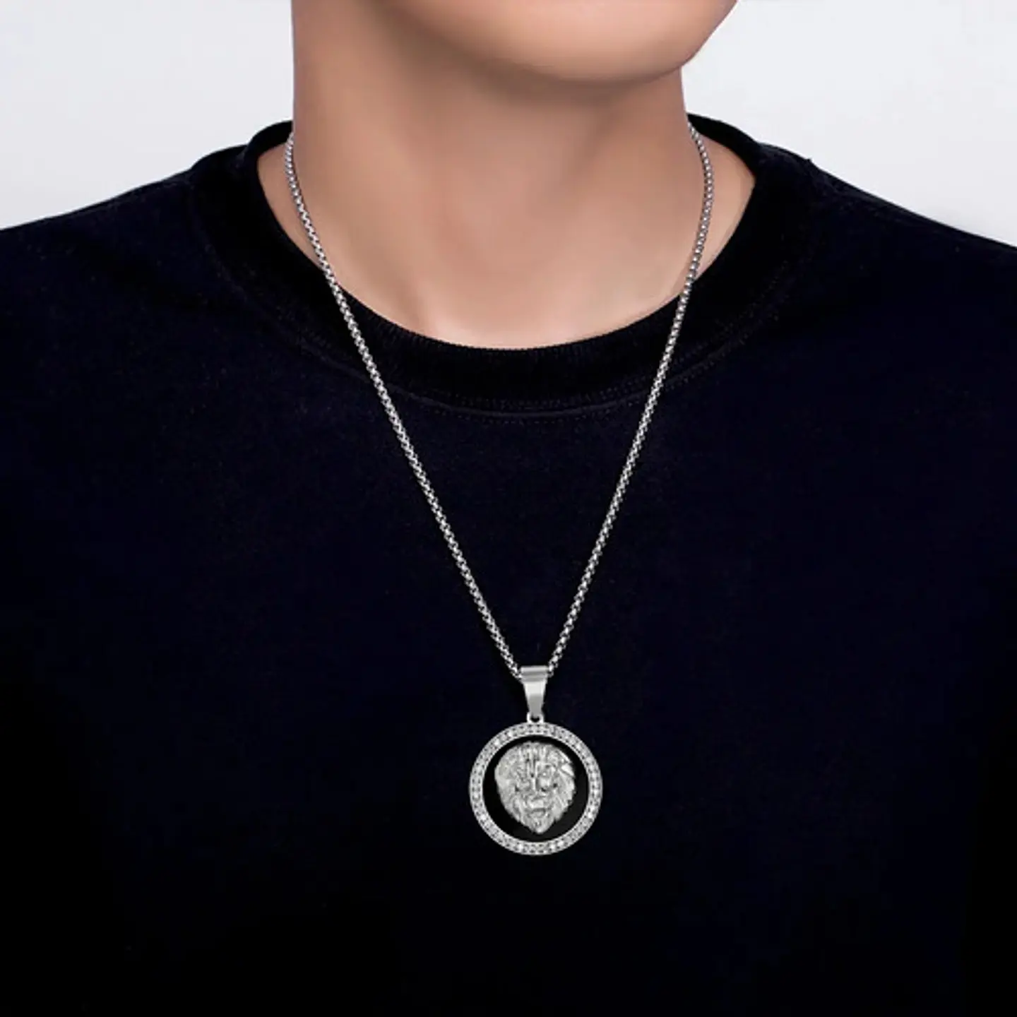 Collar Colgante Cabeza Leon Hip Hop Acero Inoxidable Hombre 15