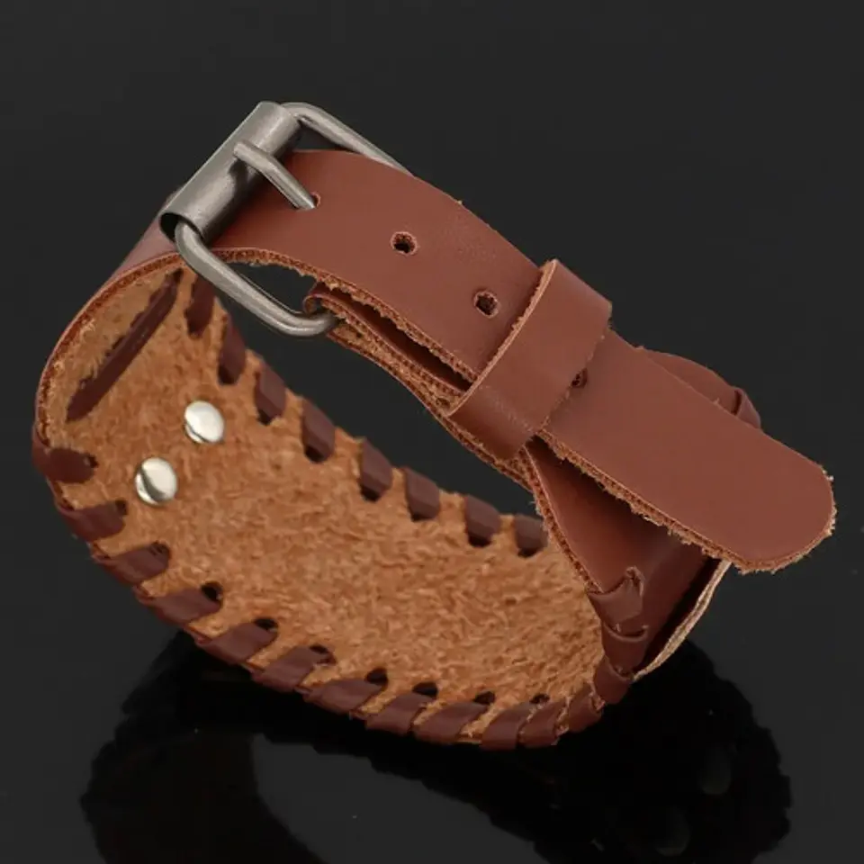 Pulsera Para Hombre Brazalete De Cuero Dragón Vikingo 10