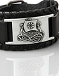 Pulsera Para Hombre Brazalete De Cuero Dragón Vikingo - Miniatura 12