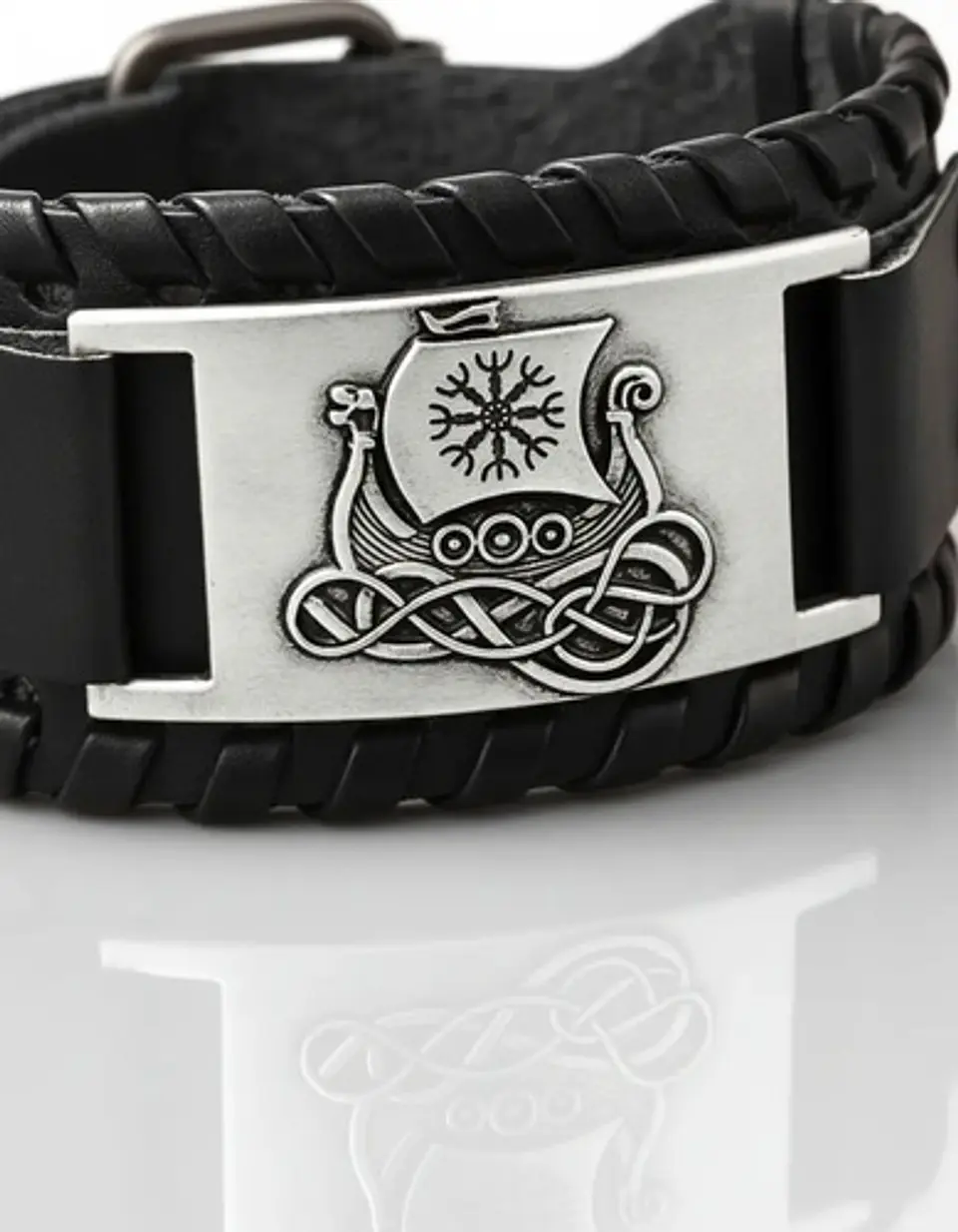 Pulsera Para Hombre Brazalete De Cuero Dragón Vikingo 12