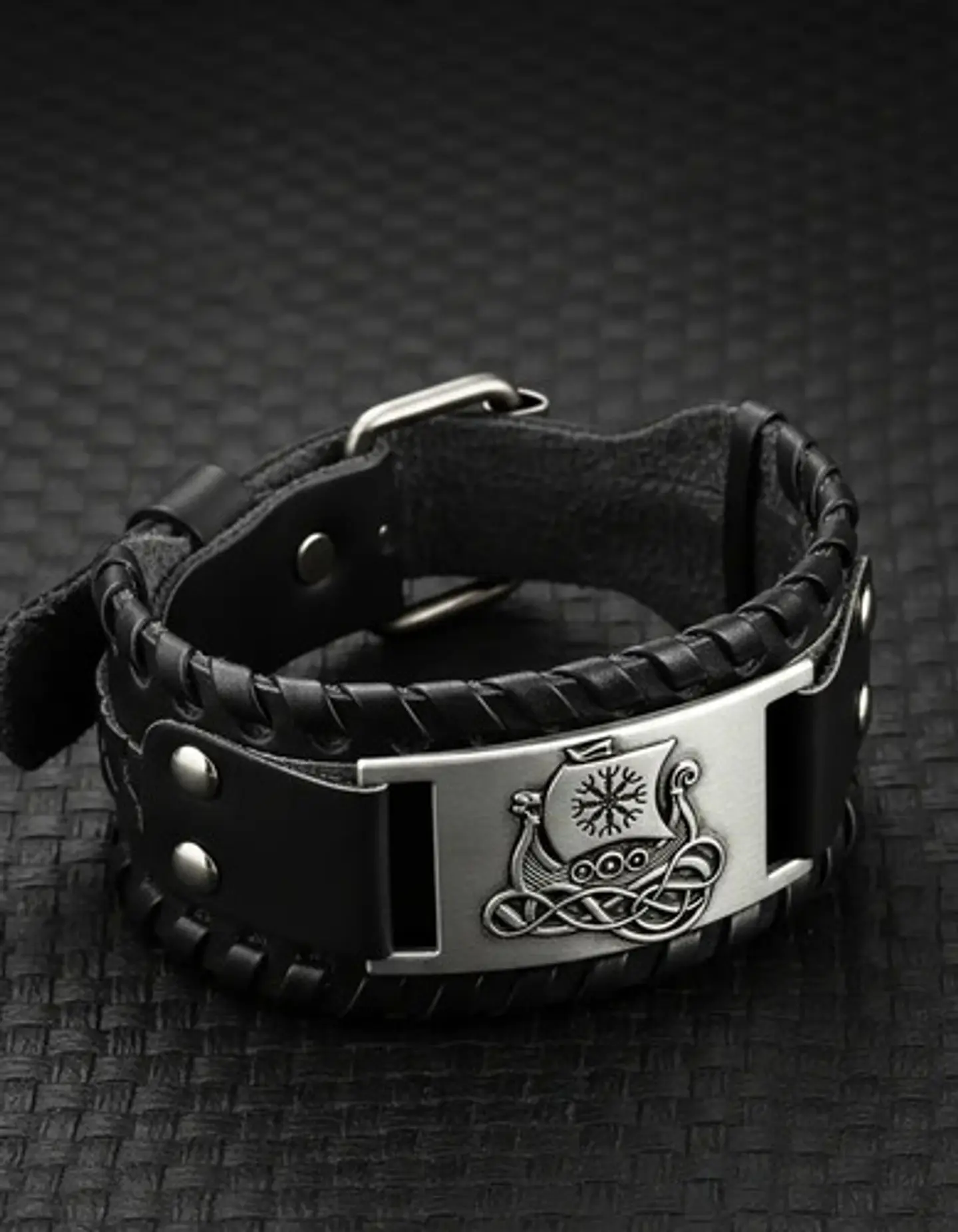 Pulsera Para Hombre Brazalete De Cuero Dragón Vikingo 16