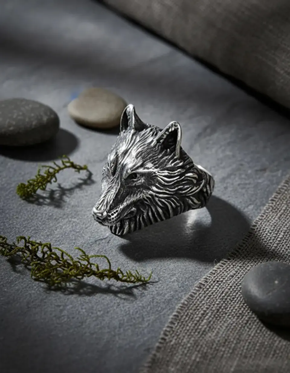 Anillo Lobo Vikingo Color Plata Acero Inoxidable Para Hombre 4