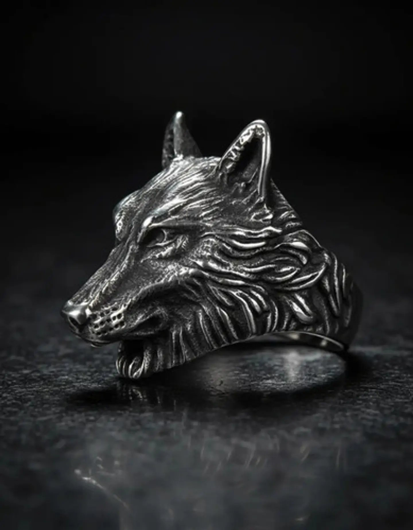 Anillo Lobo Vikingo Color Plata Acero Inoxidable Para Hombre 6
