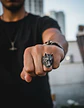 Anillo Lobo Vikingo Color Plata Acero Inoxidable Para Hombre - Miniatura 9