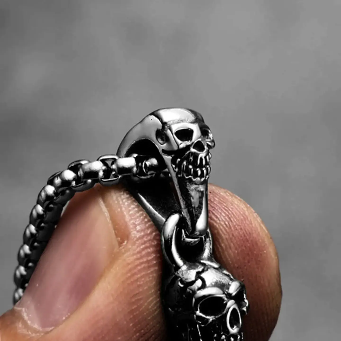 Collar Cruz Calavera Skull Craneo Acero Inoxidable Hombre 7