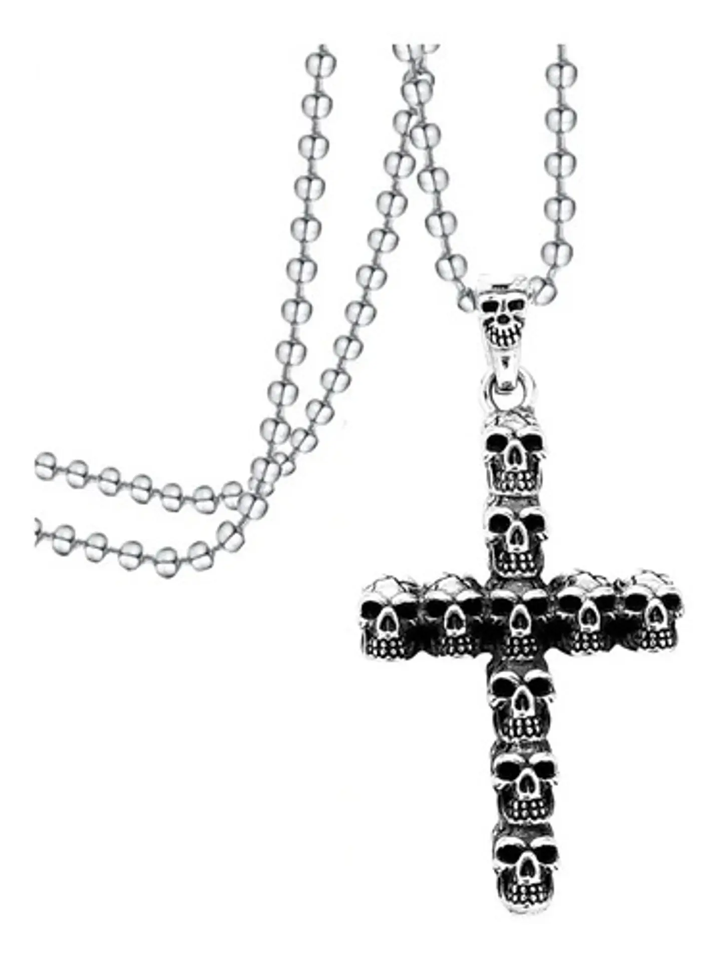 Collar Cruz Calavera Skull Craneo Acero Inoxidable Hombre 11