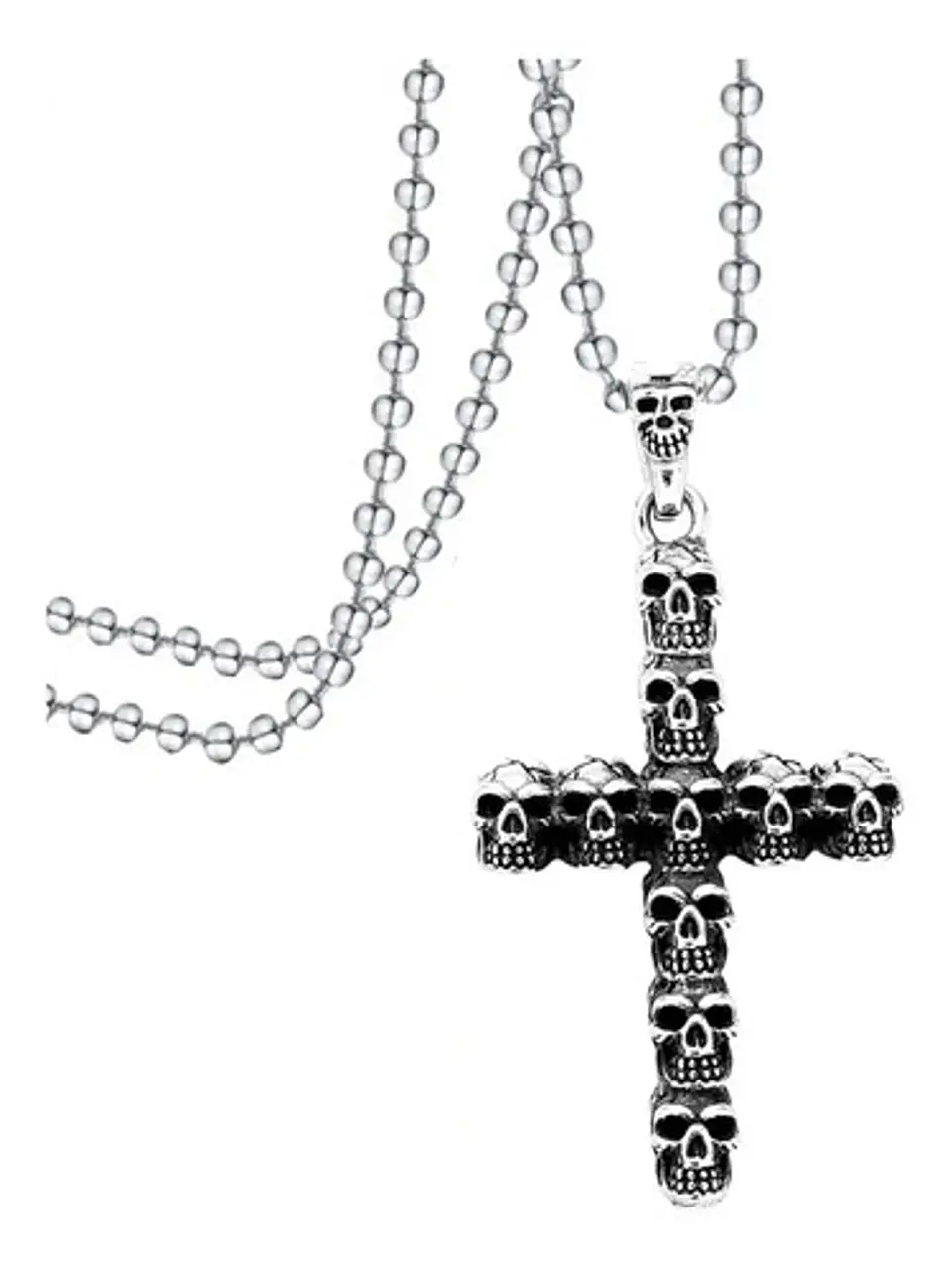 Collar Cruz Calavera Skull Craneo Acero Inoxidable Hombre 11