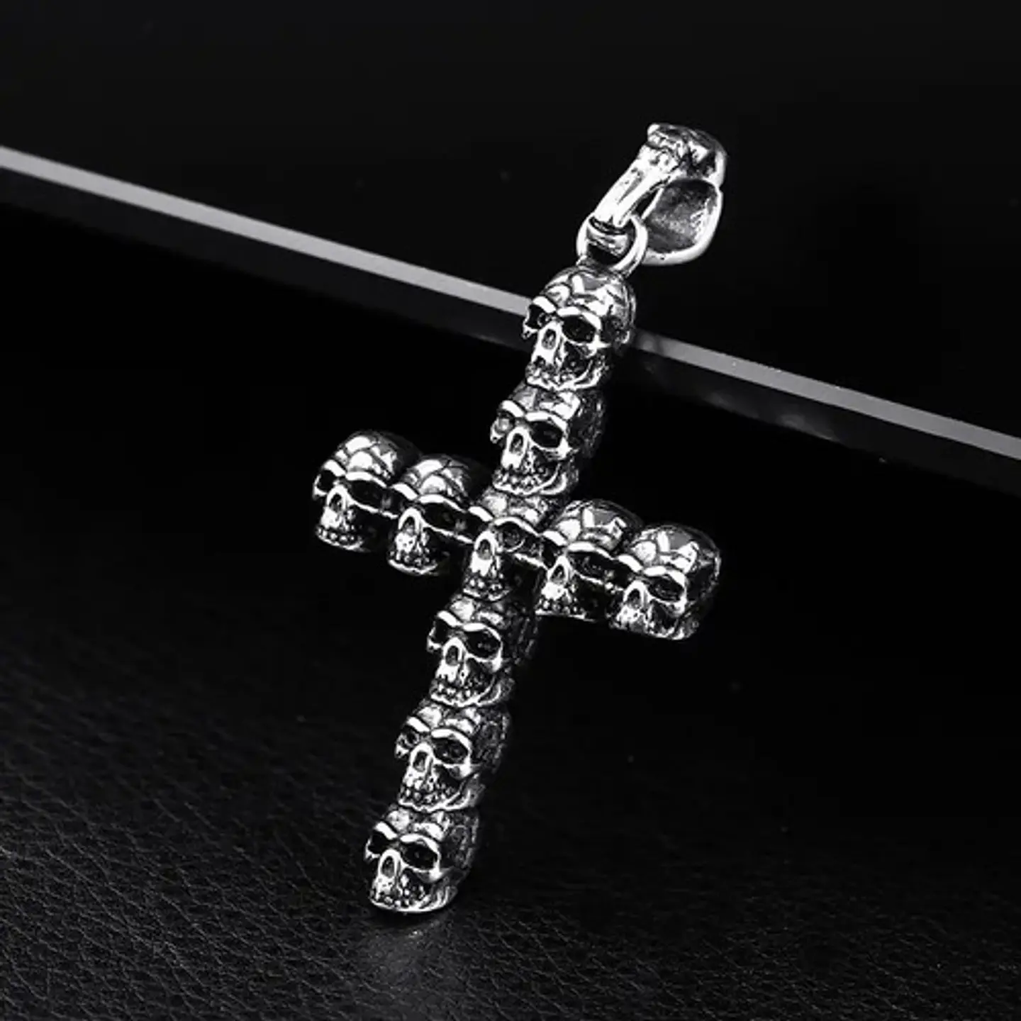 Collar Cruz Calavera Skull Craneo Acero Inoxidable Hombre 13