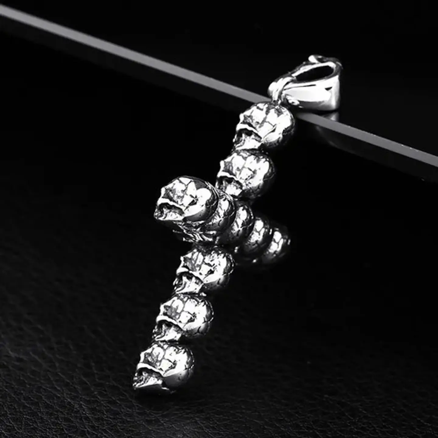 Collar Cruz Calavera Skull Craneo Acero Inoxidable Hombre 14