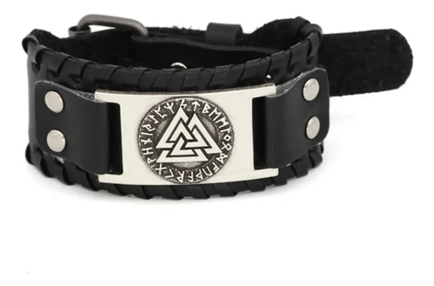 Pulsera Brazalete Cuero Vikingo Brújula Vegvisir Para Hombre 6
