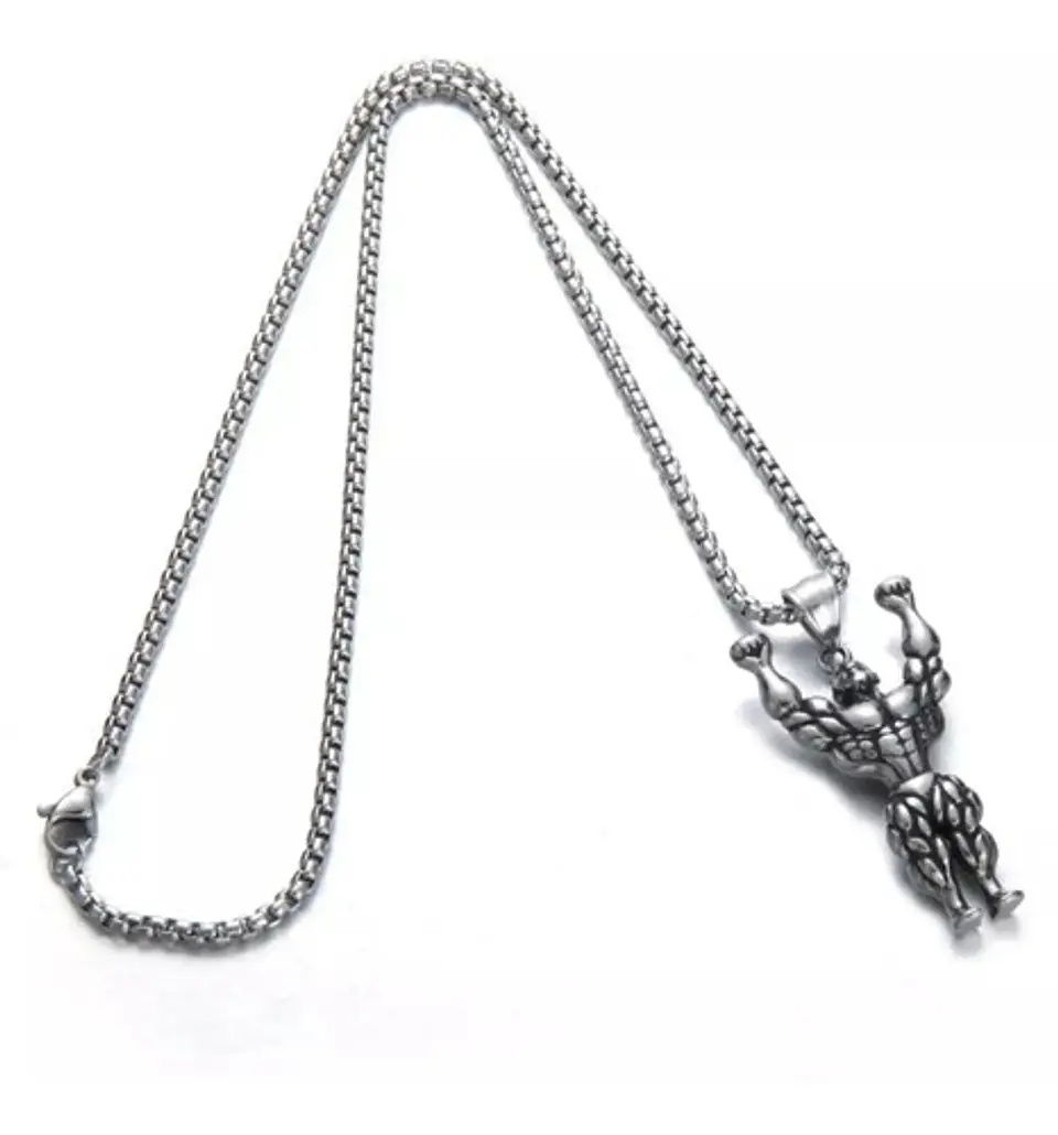 Collar Fitness Fisicoculturismo Gim Acero Inoxidable Hombre 3