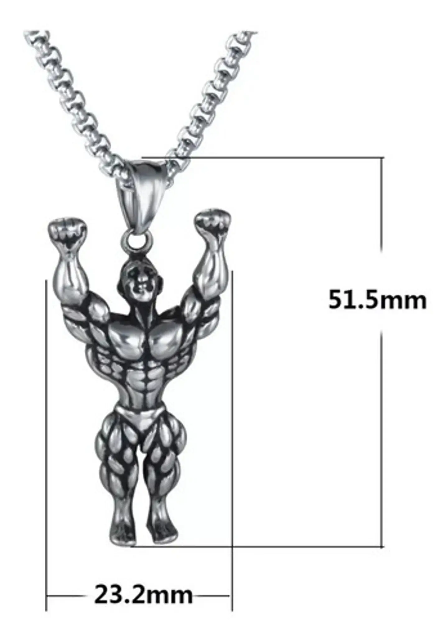 Collar Fitness Fisicoculturismo Gim Acero Inoxidable Hombre 4