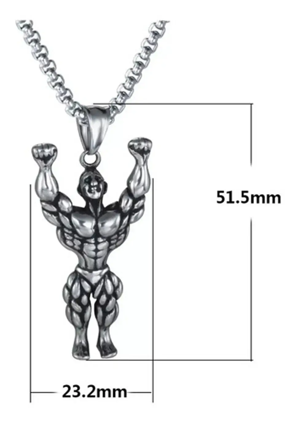 Collar Fitness Fisicoculturismo Gim Acero Inoxidable Hombre 4