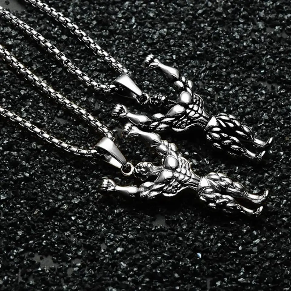 Collar Fitness Fisicoculturismo Gim Acero Inoxidable Hombre 8