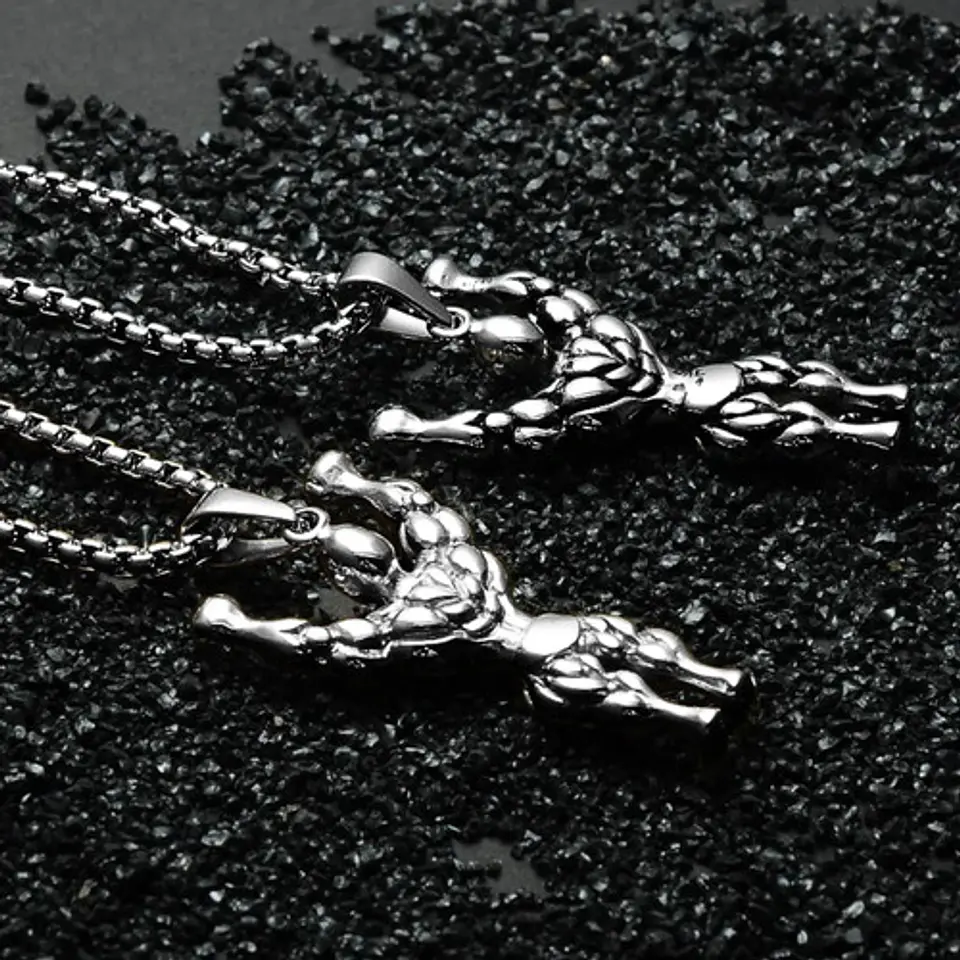 Collar Fitness Fisicoculturismo Gim Acero Inoxidable Hombre 9