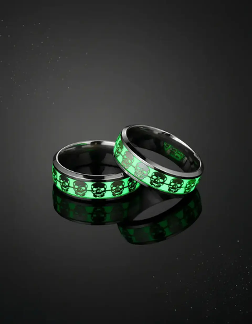 Anillo Calavera Craneo Brilla En La Oscuridad Fluorescente 9