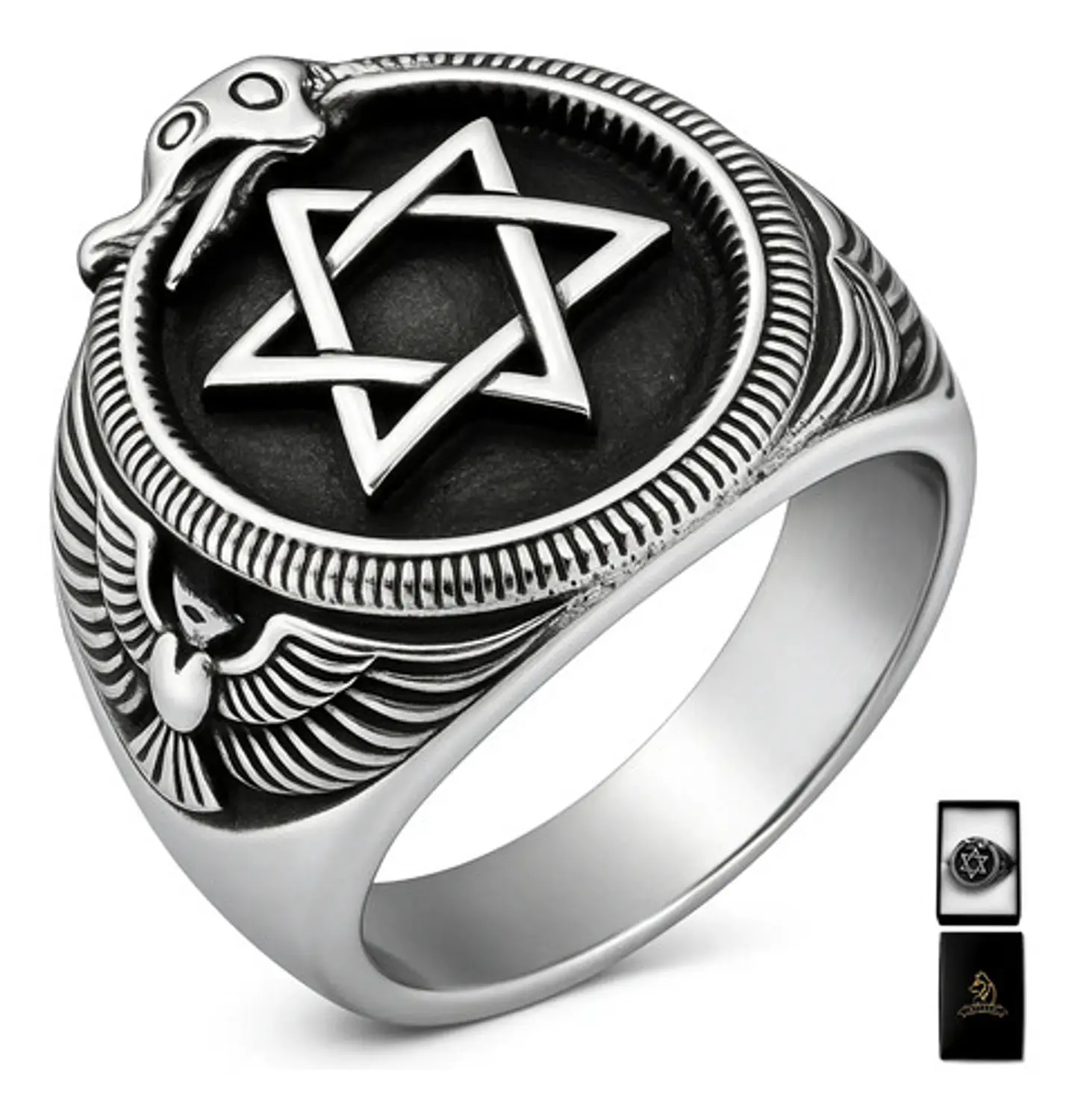 Anillo Estrella Vikingo Acero Inoxidable Color Plata Hombre 1