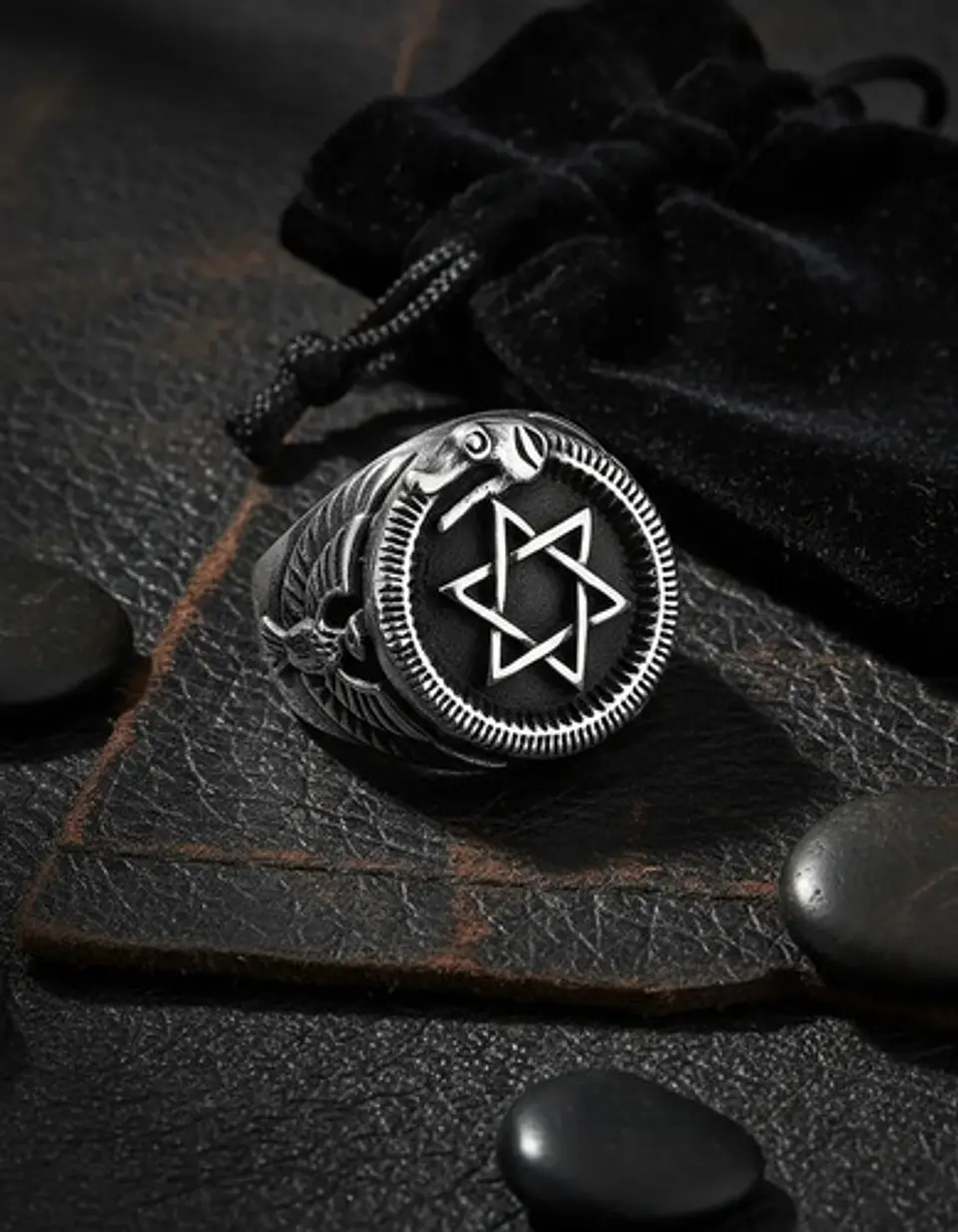 Anillo Estrella Vikingo Acero Inoxidable Color Plata Hombre 5