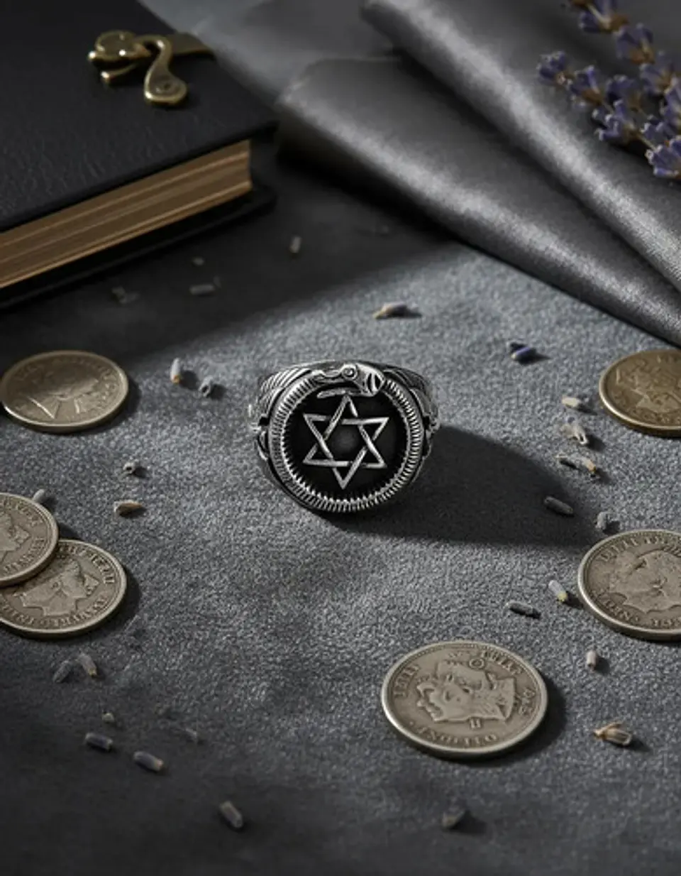 Anillo Estrella Vikingo Acero Inoxidable Color Plata Hombre 6