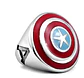 Anillo Capitan America Color Plata Acero Inoxidable Hombre - Miniatura 1