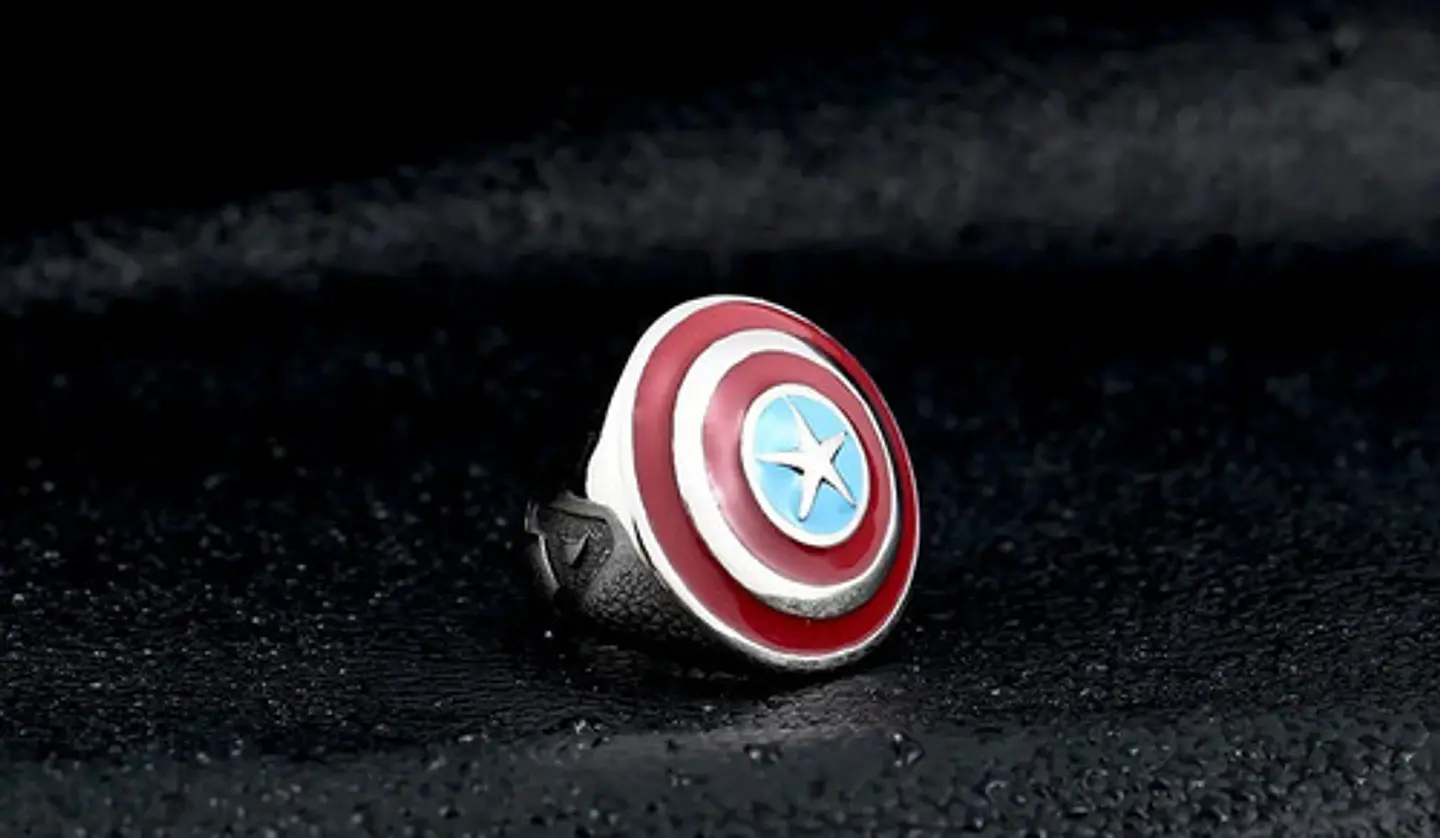 Anillo Capitan America Color Plata Acero Inoxidable Hombre 7