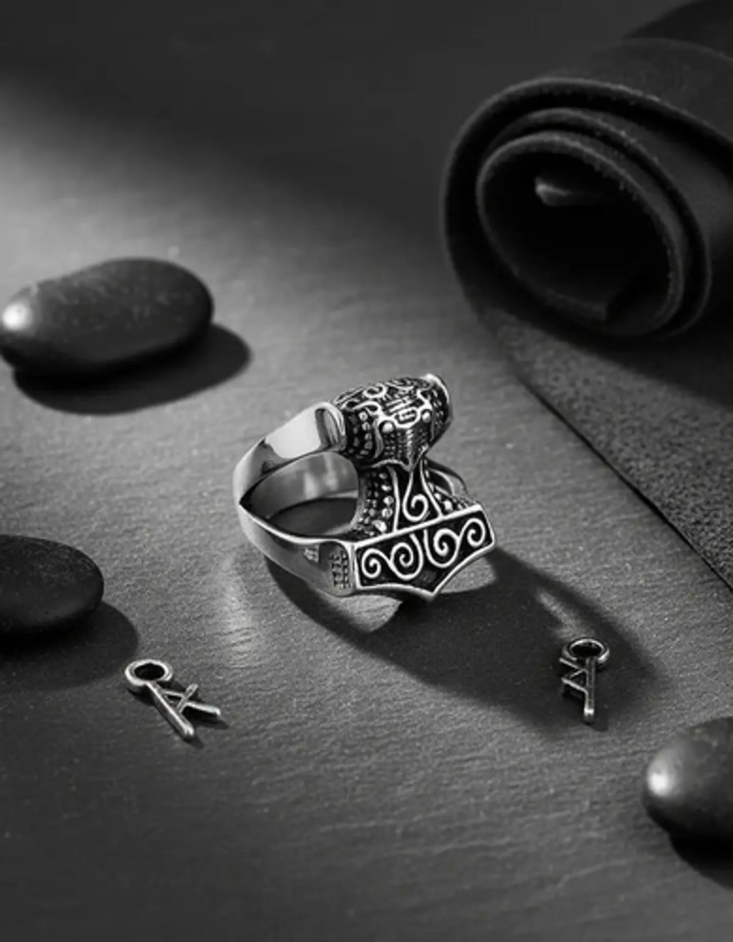 Anillo Hombre Martillo Thor Mjolnir Vikingo Nórdico De Acero 4