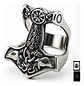 Anillo Hombre Martillo Thor Mjolnir Vikingo Nórdico De Acero - Miniatura 18