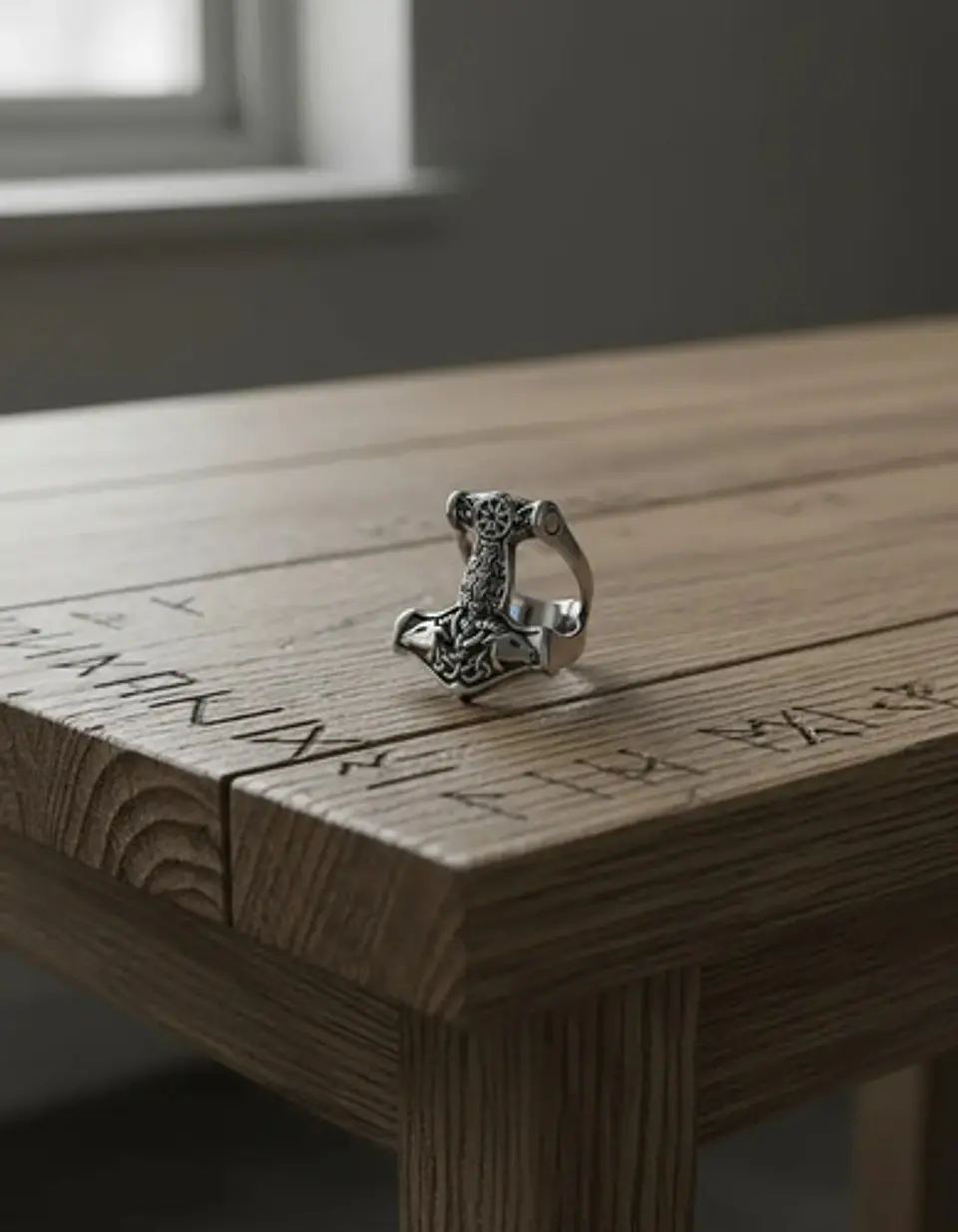 Anillo Hombre Martillo Thor Mjolnir Vikingo Nórdico De Acero 25