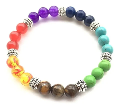 Pulsera Manilla Piedras Naturales 7 Chacras Mujer Y Hombre